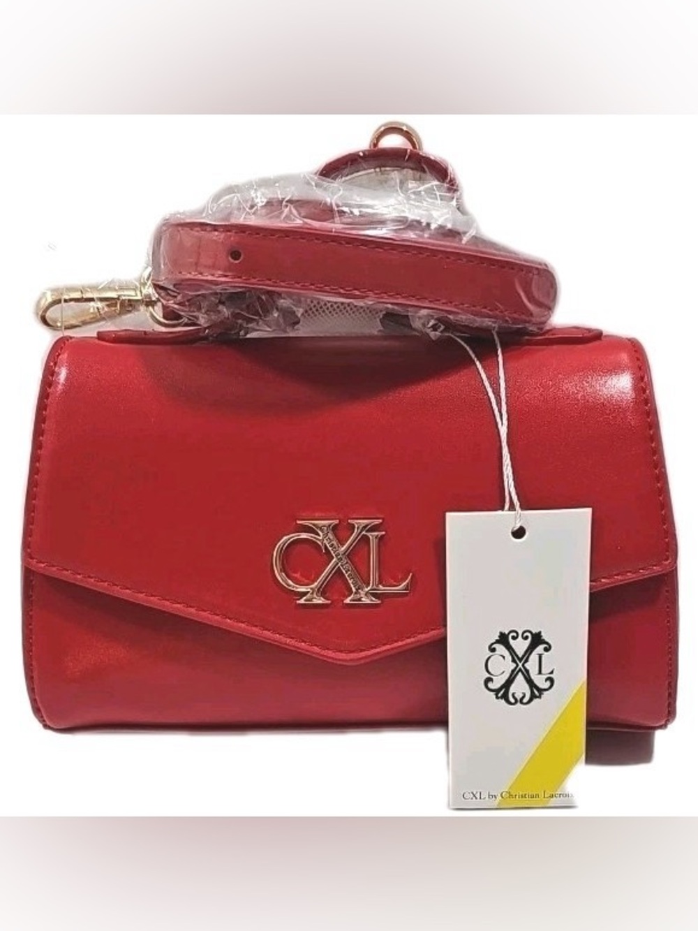 Christian Lacroix Char Crossbody with Top Handle Red
